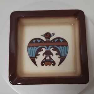 Vtg Sims Ceramic Thunderbird Ashtray Trinket Dish Southwestern Native Folk Art